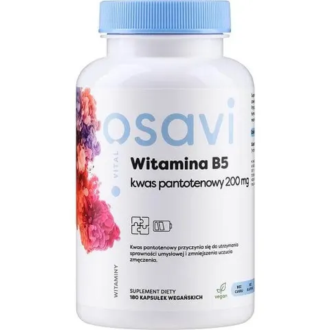 Osavi Witamina B5 Kwas Pantotenowy 200mg 180 kapsułek