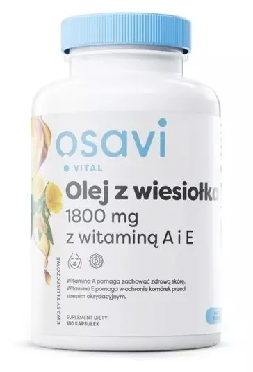 OSAVI Olej z wiesiołka 600 mg z wit. A i E (180 kaps.)