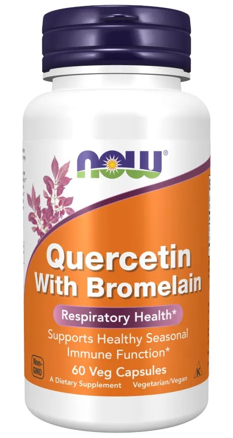 NOW FOODS Quercetin with Bromelain - Kwercetyna + Bromelaina (60 kaps.)