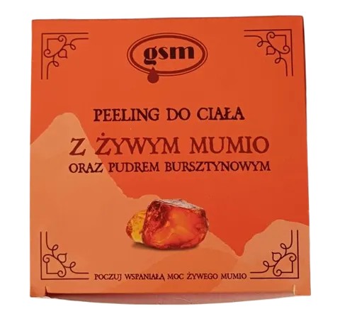 GSM Peeling do ciała z żywym mumio oraz bursztynem