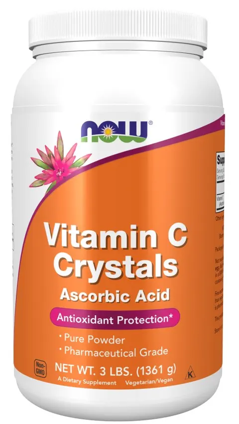 NOW FOODS Vitamin C Crystals Powder - WItamina C (Crystals) Kwas Askorbinowy (1361 g)