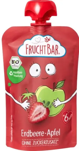 Mus truskawka, jabłko BIO 100 g FRUCHTBAR