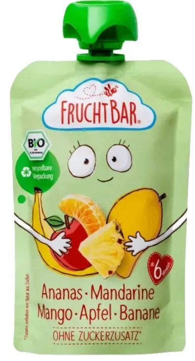 Mus ananas, mandarynka, mango, jabłko, banan BIO 100 g FRUCHTBAR