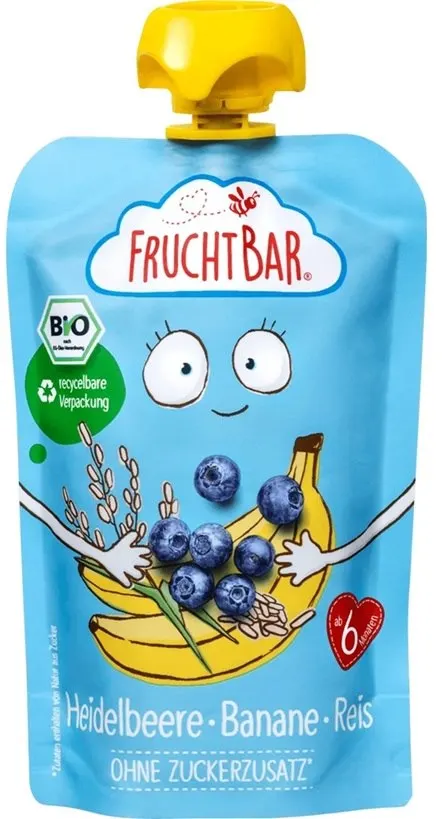 Mus borówka, banan, ryż BIO 100 g FRUCHTBAR