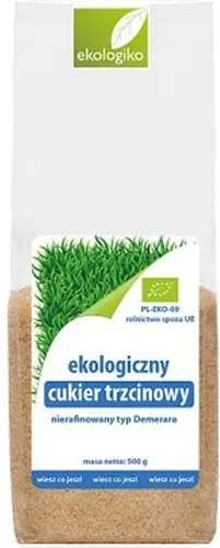 Cukier trzcinowy brązowy (demerara) BIO 500 g EKOLOGIKO