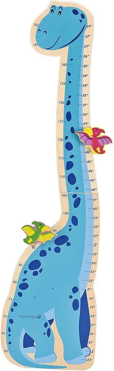 Drewniana miarka wzrostu dino (101x27x1cm) fsc EVEREARTH