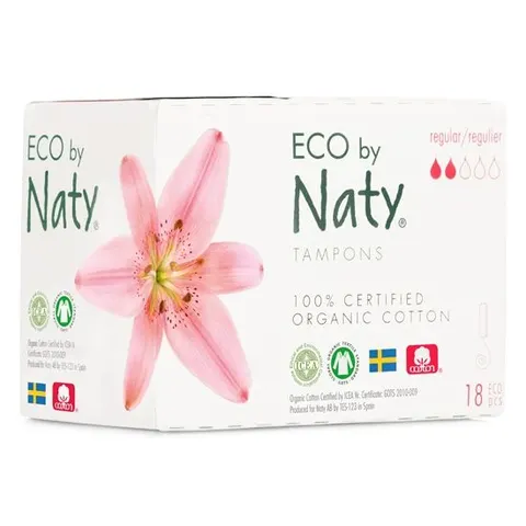 Ekologiczne tampony, regular, 18 szt ECO BY NATY