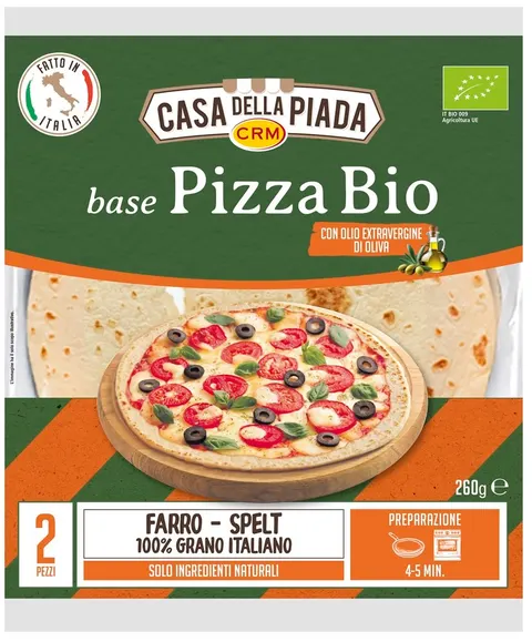 Spody do pizzy orkiszowe BIO 260 g (2 szt) CASA DELLA PIADA