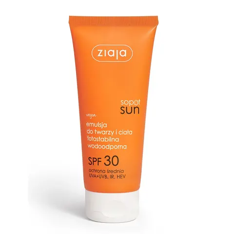Ziaja SOPOT SUN emulsja do twarzy i ciała fotostabilna wodoodporna SPF30 100ml