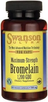 Bromelina Maximum-Strength Bromelain 1200 GDU enzymy trawienne 500mg 60 kapsułek SWANSON