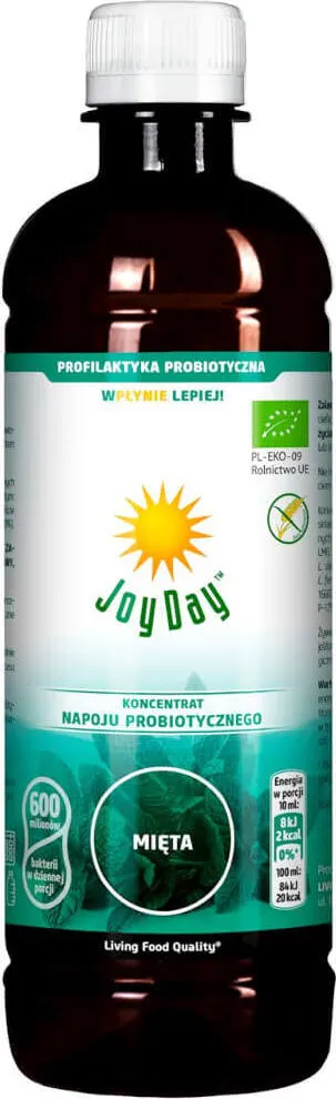 MIĘTA KONCENTRAT NAPOJU PROBIOTYCZNEGO BIO 500 ml - JOY DAY DATA: 10-2026