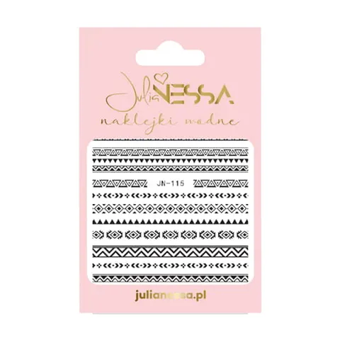 Naklejki wodne na paznokcie - boho B&W