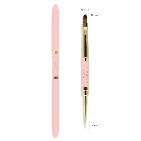 Pędzelek Julia Nessa Slim-Gel brush 7mm/4mm - różowy