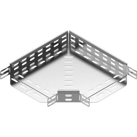 Kolanko korytka 90 stopni szerokość 100mm wysokość 42mm, grubość blachy 0,7mm, KKL100H42; 142110 BAKS