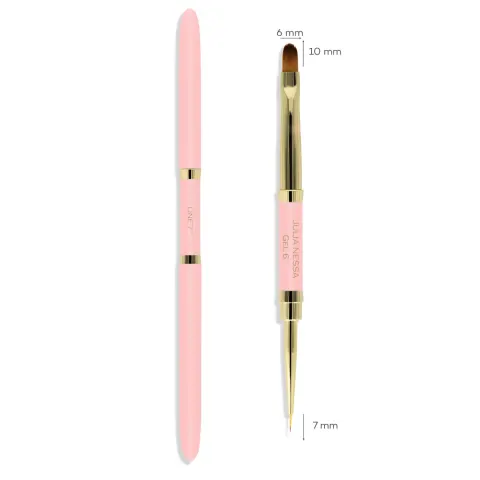 Pędzelek Julia Nessa Line - Gel brush 7mm/6mm - różowy