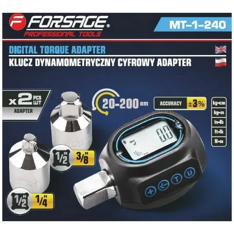 Adapter dynamometryczny elektroniczny 1/2" 20-200Nm Forsage