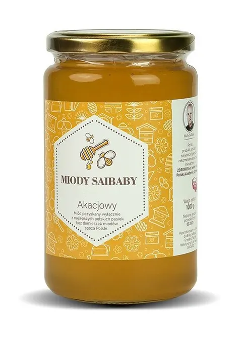 Miód akacjowy 1000 g | Naturalny miód pszczeli