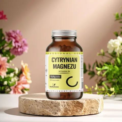 Cytrynian magnezu - WITAMINA B6 - suplement diety - 100 kapsułek - HerbaSano