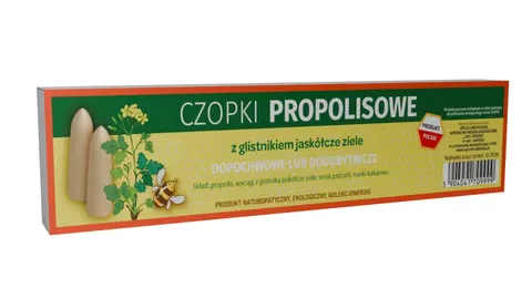 Czopki - globulki propolisowe z glistnikiem