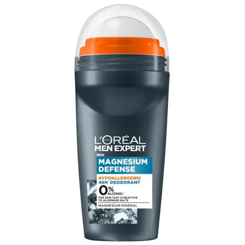 L’Oréal Paris Men Expert Magnesium Defense Deo Roll-On - Antyperspirant w kulce dla mężczyzn 48H