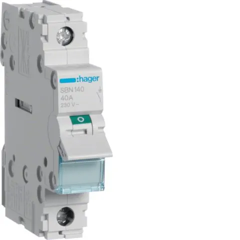 Rozłącznik izolacyjny modułowy 1P 40A 230VAC; SBN140, HAGER