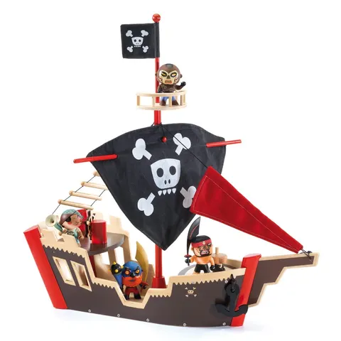 Djeco Statek Piracki Drewniany Arty Toys