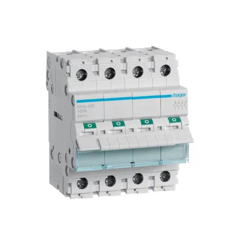 Rozłącznik izolacyjny modułowy 4P 100A 400VAC; SBN490, HAGER
