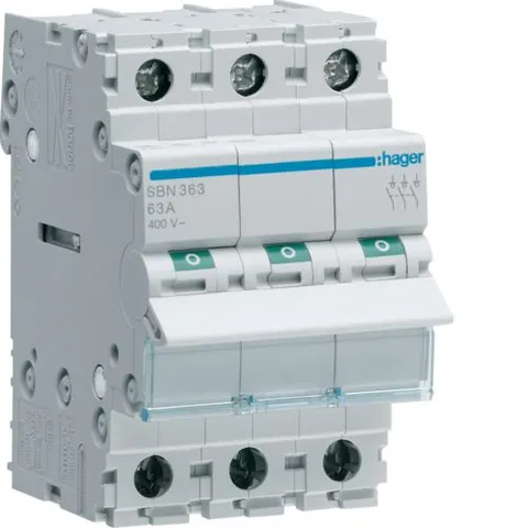 Rozłącznik izolacyjny modułowy 3P 63A 400VAC; SBN363 HAGER