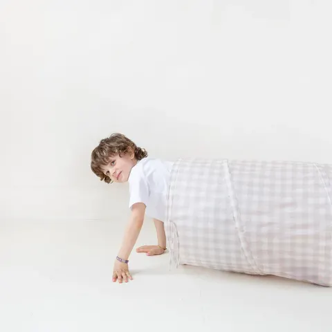3 Sprouts tunel do zabawy Gingham Beige