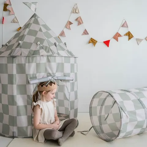 3 Sprouts namiot dla dzieci do pokoju Checkerboard Green