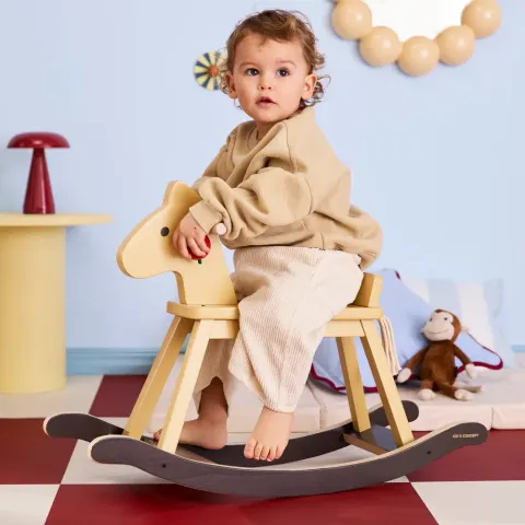 Kids Concept Konik na Biegunach Klasyczny Drewniany