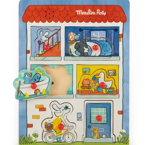 Moulin Roty zabawka sensoryczna układanka puzzle Puce & Pilou