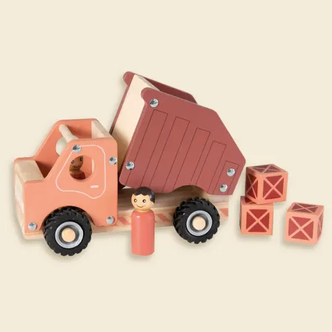 Big wooden tipper truck