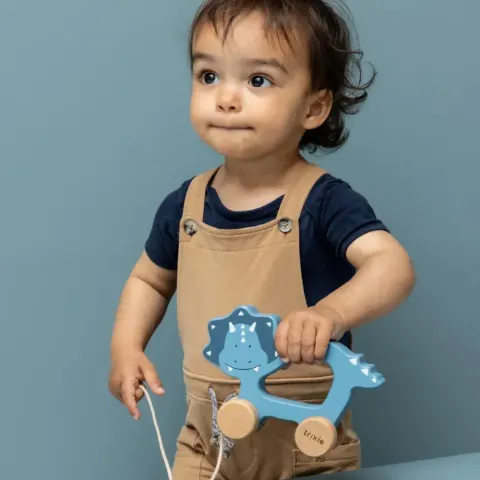 Drewniany dinozaur do ciągnięcia Trixie Triceratops