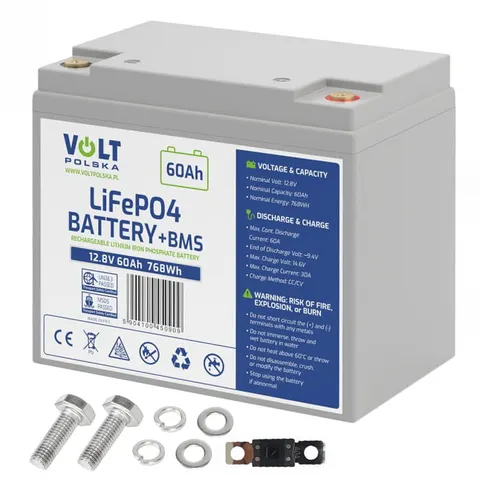 Akumulator Volt LiFePO4 12,8V 60Ah (60A) + bezobsługowy BMS