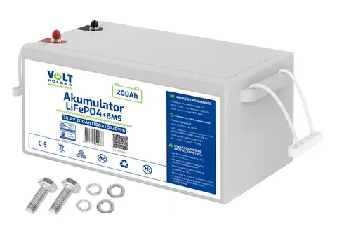 Zestaw: akumulator Volt LiFePO4 25.6V 200Ah (150A) + bezobsługowy BMS