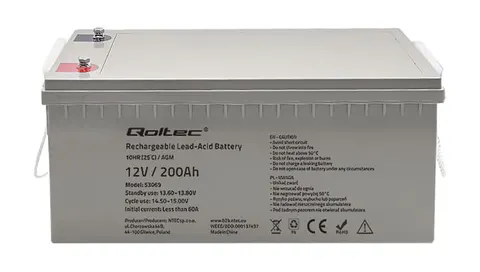 Akumulator Qoltec AGM LongLife 12V 200Ah