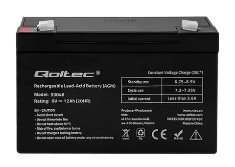 Akumulator Qoltec AGM LongLife 6V 12Ah
