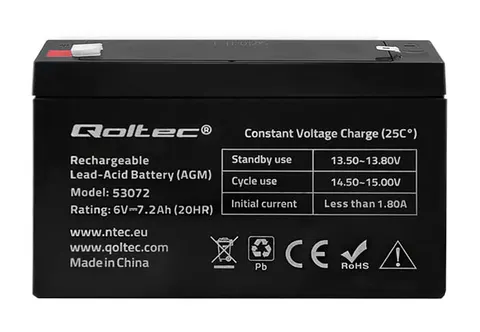 Akumulator Qoltec AGM LongLife 6V 7.2Ah