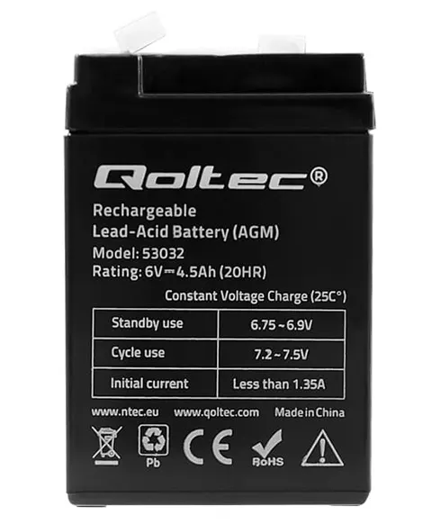 Akumulator Qoltec AGM LongLife 6V 4.5Ah