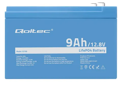 Akumulator Qoltec LiFePO4 12.8V 9Ah (9A) + bezobsługowy BMS