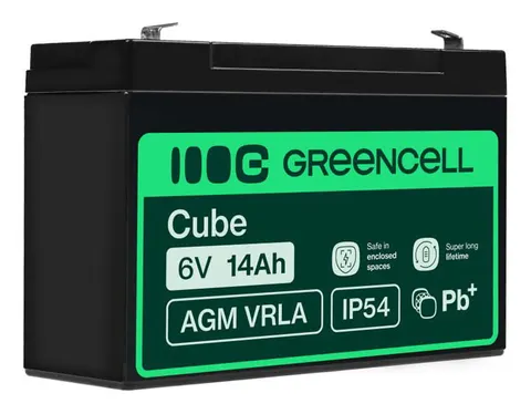 Akumulator Green Cell AGM VRLA 6V 14Ah