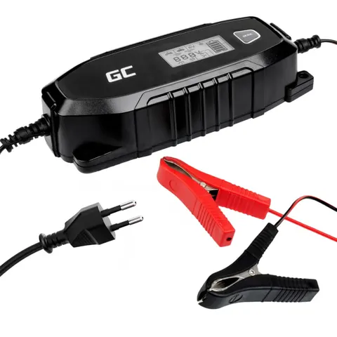 Ładowarka automatyczna/prostownik Green Cell do akumulatorów 6V/12V (0.6A) (z klemami)