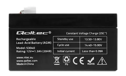 Akumulator Qoltec AGM LongLife 12V 1.3Ah