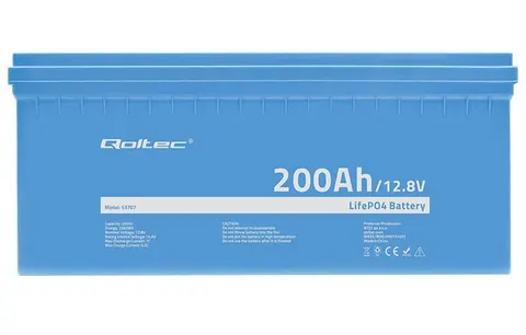 Zestaw: akumulator Qoltec LiFePO4 12.8V 200Ah (200A) + bezobsługowy BMS