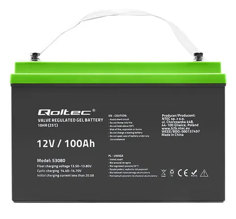 Akumulator żelowy Qoltec GEL Professional LongLife 12V 100Ah