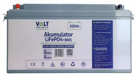 Zestaw: akumulator Volt LiFePO4 12,8V 200 Ah (200A) + bezobsługowy BMS