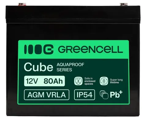 Akumulator Green Cell Cube AGM VRLA IP54 12V 80Ah