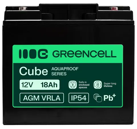 Akumulator Green Cell AGM VRLA IP54 12V 18Ah