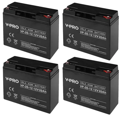 4 x akumulator Volt VPRO VRLA AGM 12V 20Ah 12V/24V/36V/48V